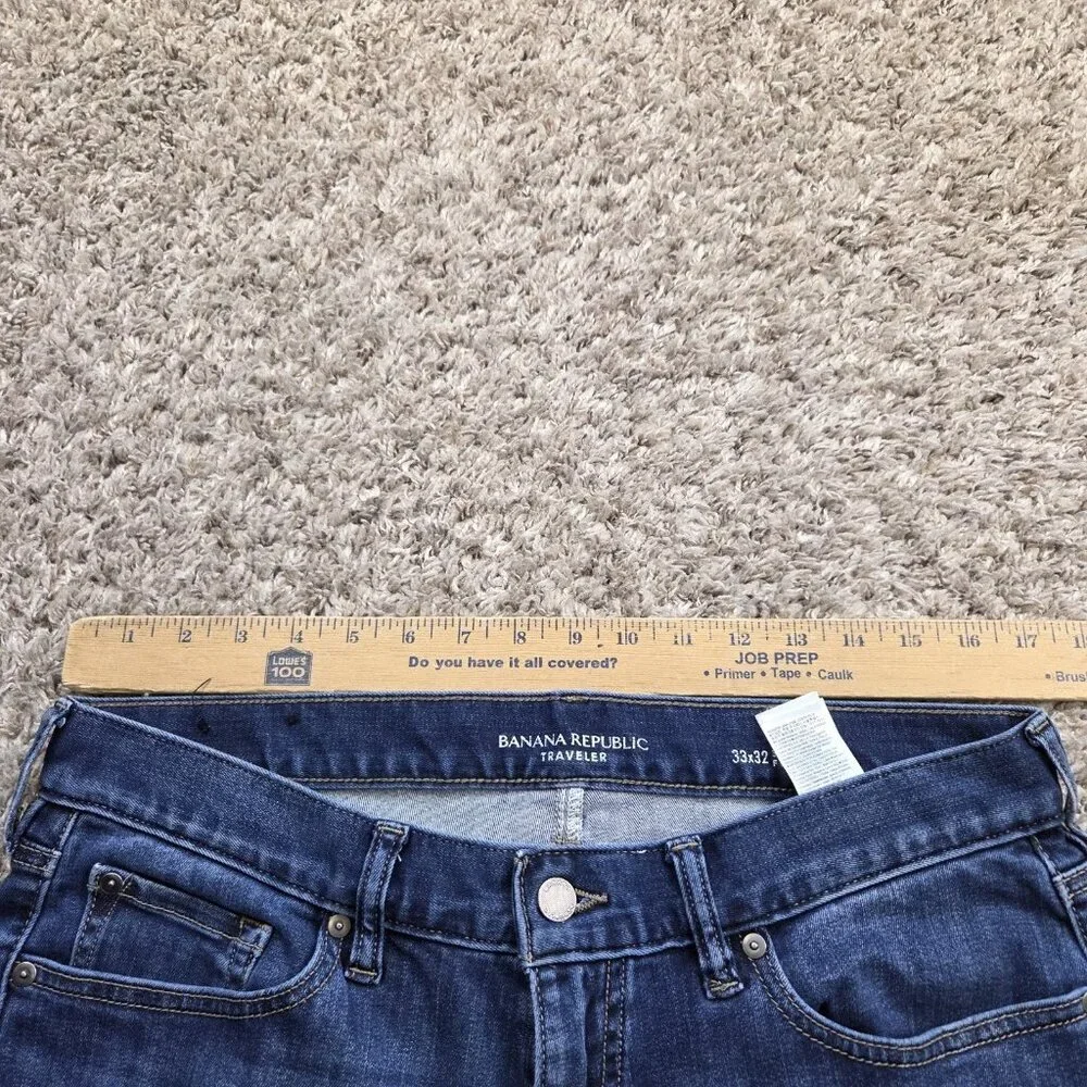 Banana Republic Jeans Mens 33x32 Blue Slim Fit Denim Stretch Mark*